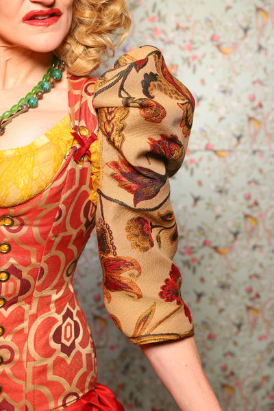 36. Detachable Puff Sleeves in Squash Floral - March of the Ides Collection