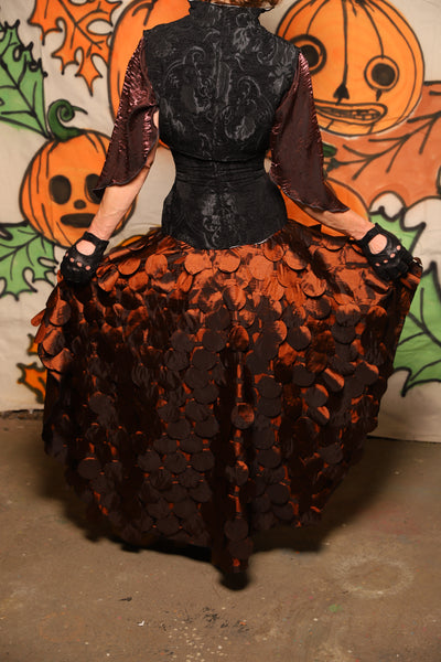 Crescent Skirt in Copper Petals - "The Knotty Wood" Collection