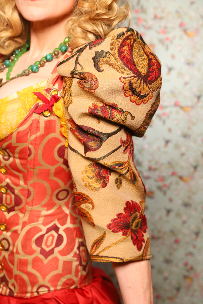 36. Detachable Puff Sleeves in Squash Floral - March of the Ides Collection
