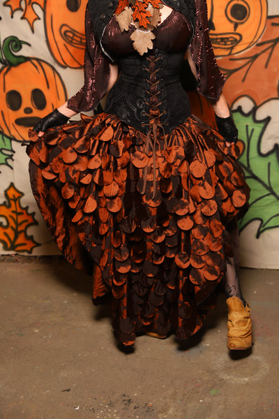 Crescent Skirt in Copper Petals - "The Knotty Wood" Collection