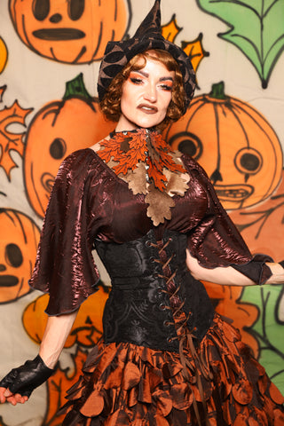 Wench Corset in Black Medallion - "The Knotty Wood" Collection