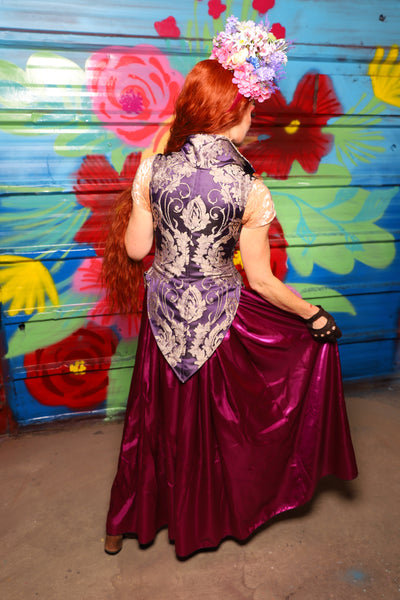 Tulip Skirt in Fuchsia Satin - Day 10 of "Celebrating 22 Years  of Damsel"