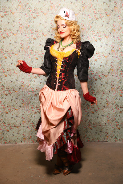 Ragtag Ruffle Skirt in Pink Patchwork - March of the Ides Collection