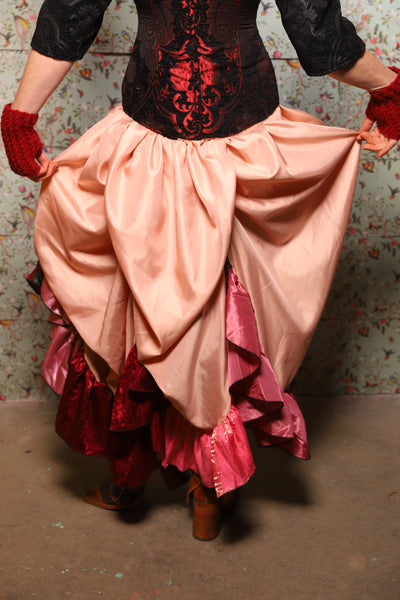 Ragtag Ruffle Skirt in Pink Patchwork - March of the Ides Collection