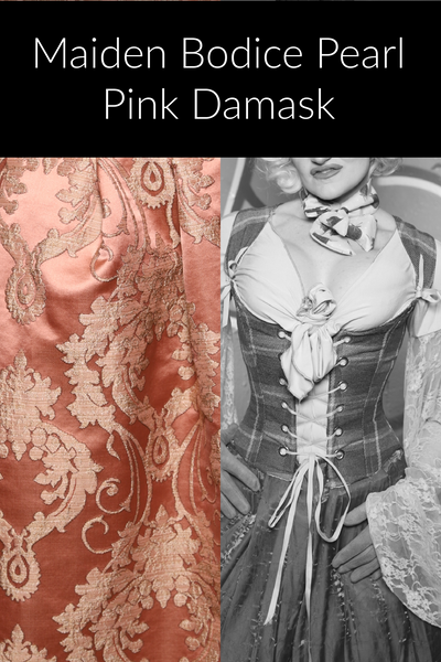 Maiden Bodice Corset in Pearl Pink Damask - Surprise Sale!