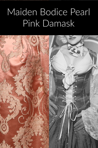 Maiden Bodice Corset in Pearl Pink Damask - Surprise Sale!