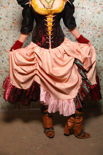 Ragtag Ruffle Skirt in Pink Patchwork - March of the Ides Collection