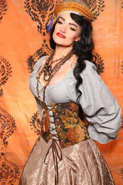 Petite Wench Corset in Nana's Haunted Couch - Day 12 of 13 Days of Halloween 2025