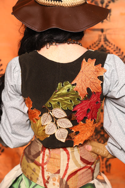 Cropped Dapper Vixen in Forest Earth Upholstery w/ Embroidered Leaves! - Day 12 of 13 Days of Halloween 2025