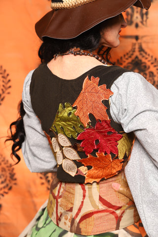 Cropped Dapper Vixen in Forest Earth Upholstery w/ Embroidered Leaves! - Day 12 of 13 Days of Halloween 2025