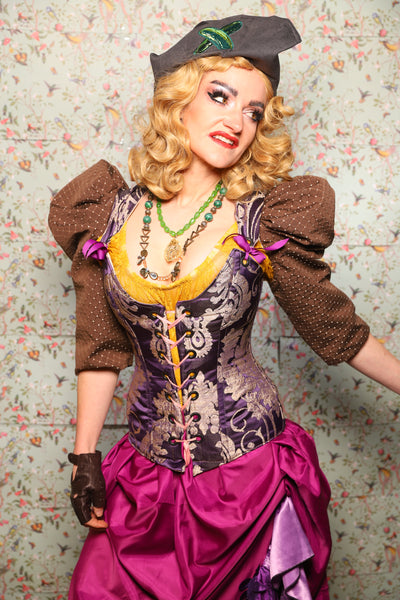 45. Marie Bodice Overbust in Royalty Damask - March of the Ides Collection