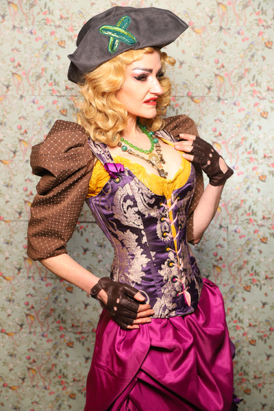 45. Marie Bodice Overbust in Royalty Damask - March of the Ides Collection