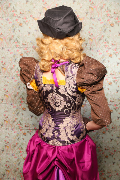 45. Marie Bodice Overbust in Royalty Damask - March of the Ides Collection