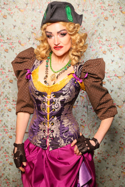 Detachable Puff Sleeves in Brown Dot - March of the Ides Collection