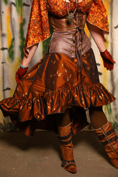 Stagecoach Skirt in Copper Willow Reed - Harvest & Hayrides Collection