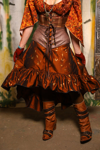 Stagecoach Skirt in Copper Willow Reed - Harvest & Hayrides Collection