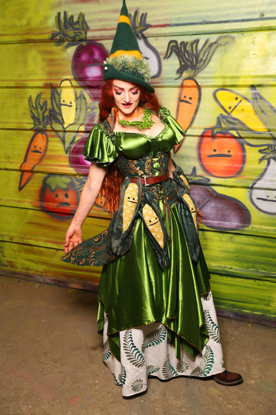 11. Fairy Skirt in Sunlit Moss Shiny Satin - The Hoedown Throwdown Collection