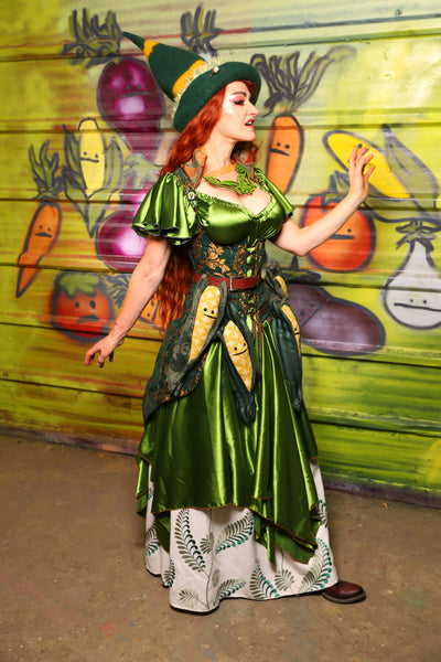 11. Fairy Skirt in Sunlit Moss Shiny Satin - The Hoedown Throwdown Collection