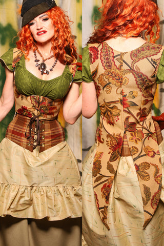 Tailed Cropped Vixen in Squash Floral - Harvest & Hayrides Collection
