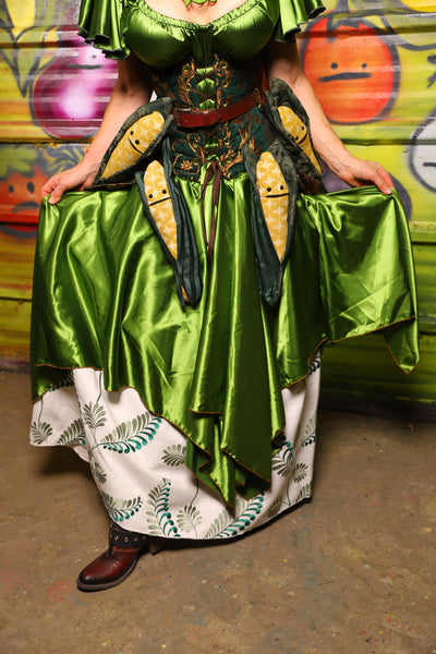 11. Fairy Skirt in Sunlit Moss Shiny Satin - The Hoedown Throwdown Collection