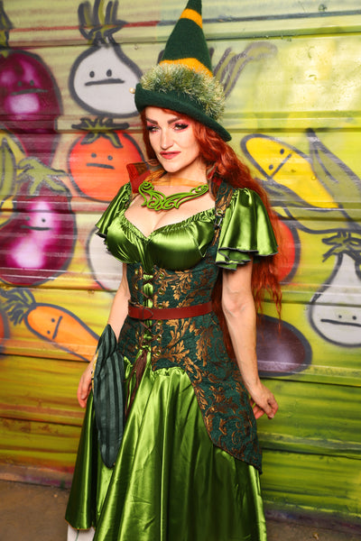 21. Petite Peacock Vixen in Emerald & Gold Vine - The Hoedown Throwdown Collection