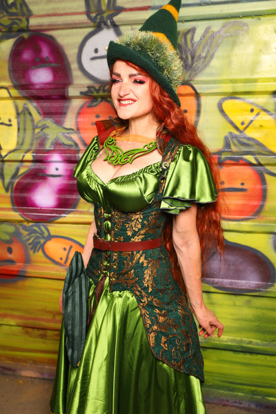 21. Petite Peacock Vixen in Emerald & Gold Vine - The Hoedown Throwdown Collection