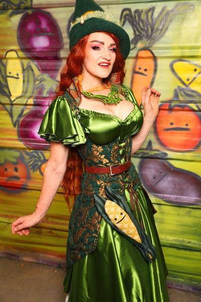 21. Petite Peacock Vixen in Emerald & Gold Vine - The Hoedown Throwdown Collection