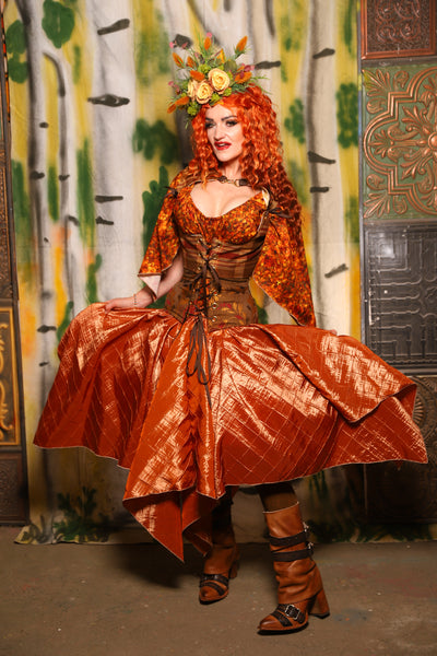 Fairy Skirt in Clementine Pintuck - Harvest & Hayrides Collection