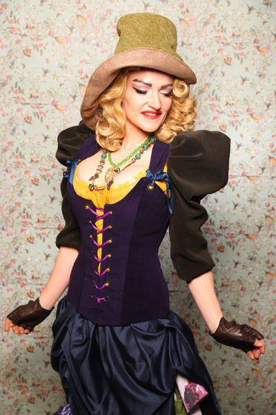 42. Marie Bodice Overbust in Blackberry Jam Velvet - March of the Ides Collection
