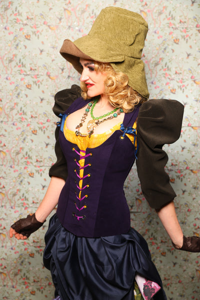 42. Marie Bodice Overbust in Blackberry Jam Velvet - March of the Ides Collection