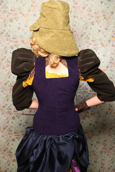 42. Marie Bodice Overbust in Blackberry Jam Velvet - March of the Ides Collection