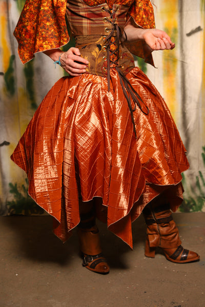 Fairy Skirt in Clementine Pintuck - Harvest & Hayrides Collection