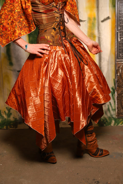 Fairy Skirt in Clementine Pintuck - Harvest & Hayrides Collection