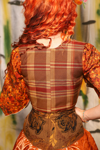 Cropped Vixen w/Clasp Collar in Harvest Plaid - Harvest & Hayrides Collection