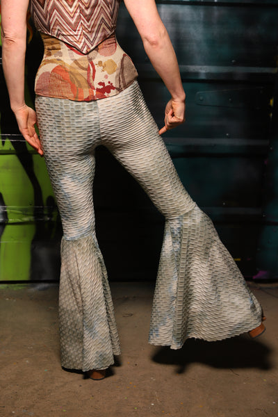 Bell Bottoms in Sage Swamp Textured Knit - The Gilded Galaxy Collection