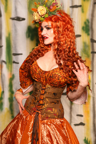 Petite Wench Corset in Ground Floral - Harvest & Hayrides Collection