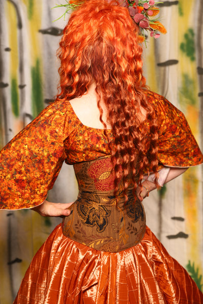 Petite Wench Corset in Ground Floral - Harvest & Hayrides Collection