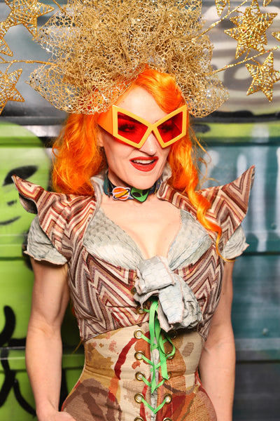 Cropped Faerie Corset in Sedona Stripes - The Gilded Galaxy Collection