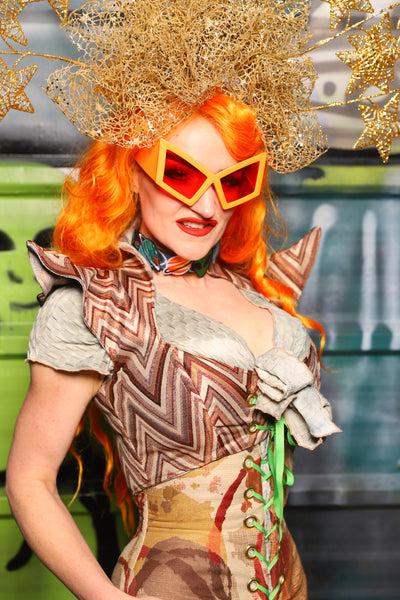 Cropped Faerie Corset in Sedona Stripes - The Gilded Galaxy Collection