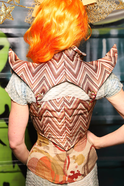 Cropped Faerie Corset in Sedona Stripes - The Gilded Galaxy Collection