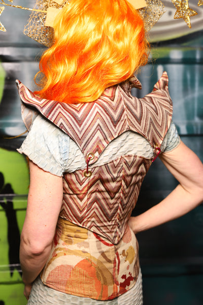 Cropped Faerie Corset in Sedona Stripes - The Gilded Galaxy Collection