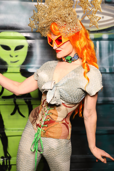 Petite Wench Underbust Corset in Honestly Pretty Fugly - The Gilded Galaxy Collection