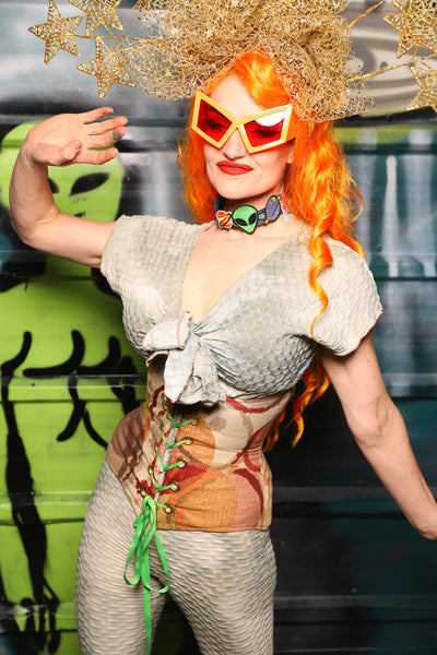 Petite Wench Underbust Corset in Honestly Pretty Fugly - The Gilded Galaxy Collection