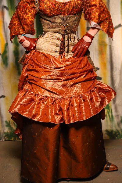 Stagecoach Skirt in Clementine Pintuck - Harvest & Hayrides Collection