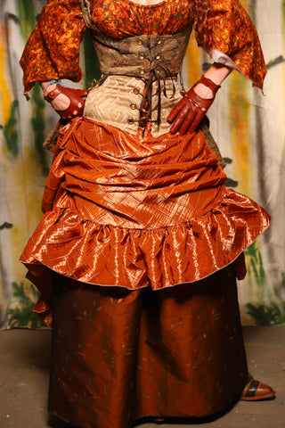 Stagecoach Skirt in Clementine Pintuck - Harvest & Hayrides Collection