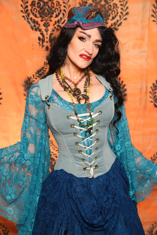 Petite Courtier Corset in Blue Slate - Day 13 of 13 Days of Halloween 2025