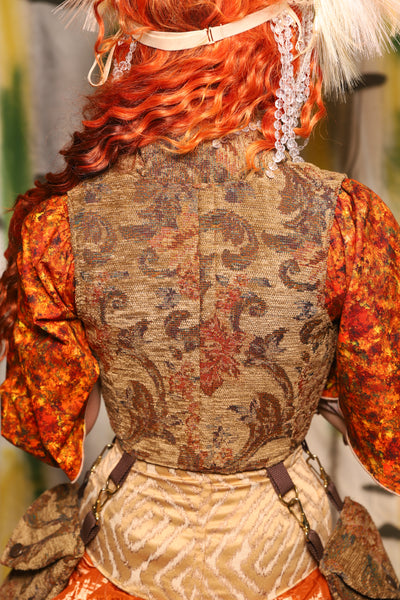 Cropped Vixen Corset in Antiquity Floral - Harvest & Hayrides Collection