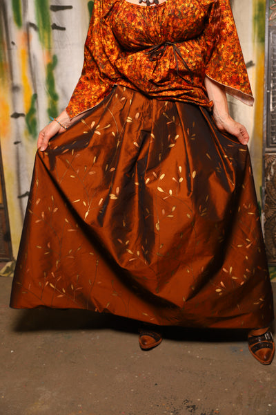 Tulip Skirt in Copper Willow Reed - Harvest & Hayrides Collection