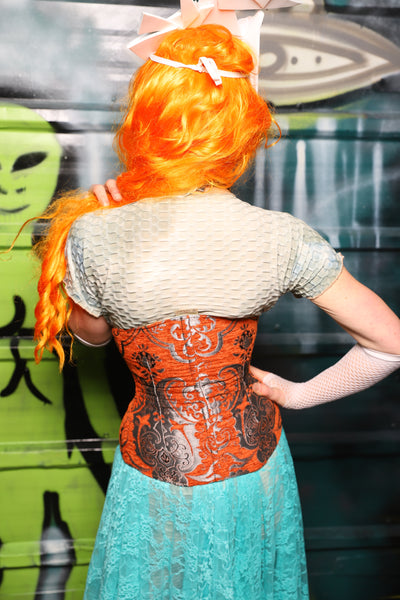 Petite Wench Underbust Corset in Goldfish Medallion - The Gilded Galaxy Collection