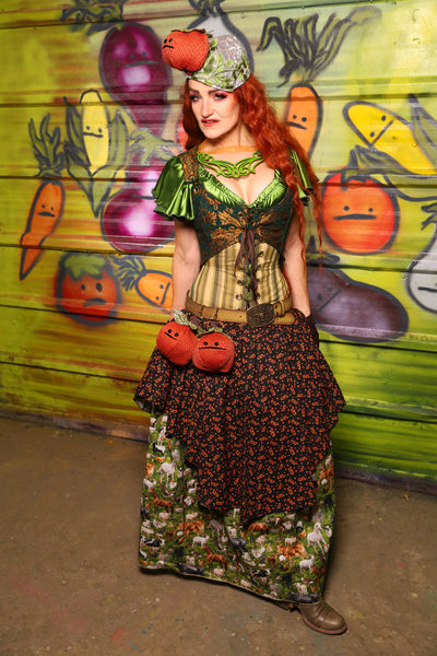 18. Mini Crescent Skirt in Ditsy Tomato Vines - The Hoedown Throwdown Collection